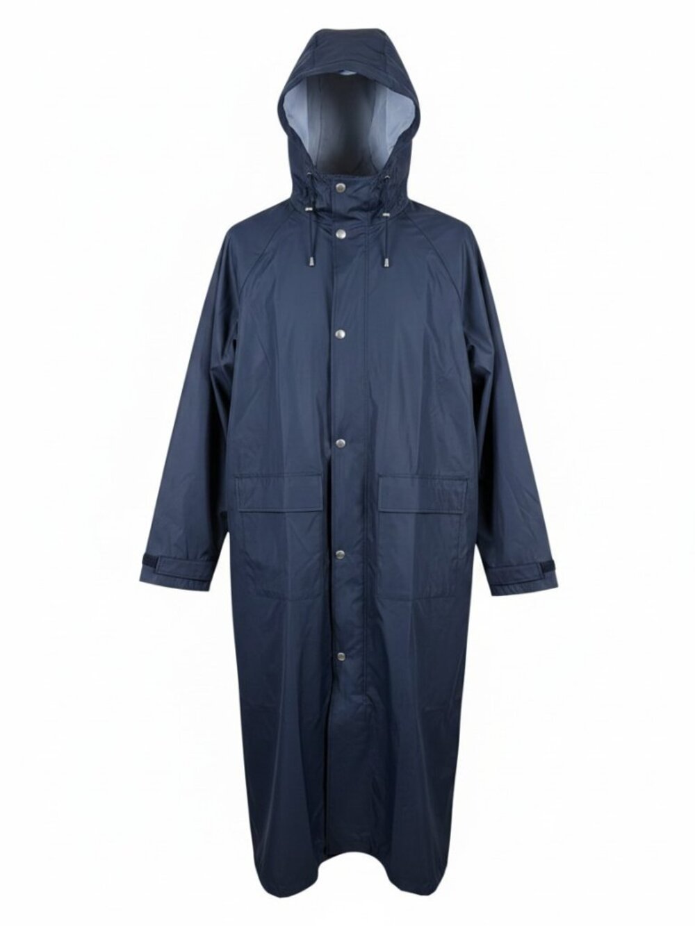 COOFANDY Men’s Long Waterproof Raincoat Jacket Hooded Navy Blue L NWT